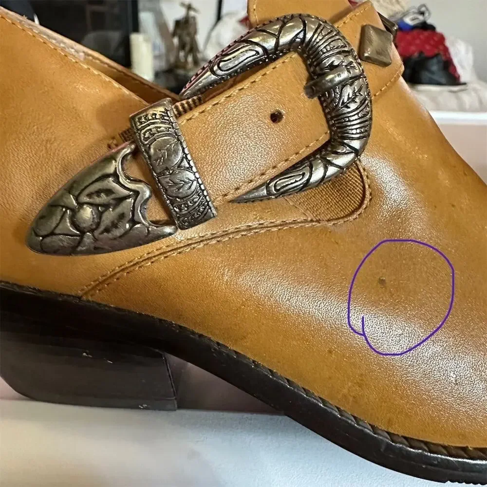 Dingo‎ Women's Carmel Brown Leather Western Ankle Booties Size 6.5 Vintage Style